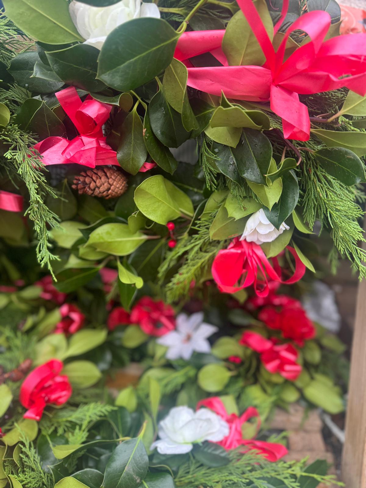 Holly and Leylandii Wreath